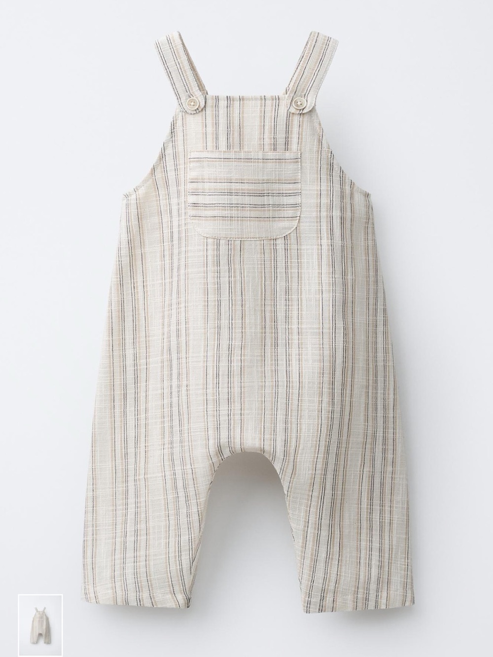 Zara linen Striped Linen Baby Overalls in Beige. 12-18 m NWT